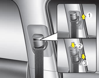 Kia Rio Notice d'utilisation : Ceinture de sécurité à 3 points avec blocage  d'urgence du rétracteur – conducteur : Système de retenue